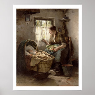 Pôster Afeição maternal (óleo em canvas)