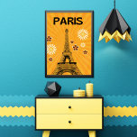 Poster Afficated Tour original Eiffel Sur Fond Rétro<br><div class="desc">Une idée de cadeau à offrir à la famille ou des amis amoureux de Paris</div>