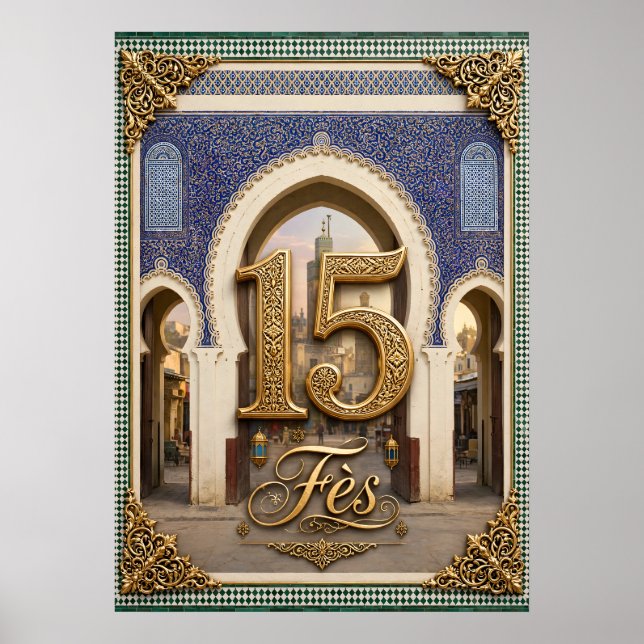 Poster Affiche 15 Fès Maroc (Frente)