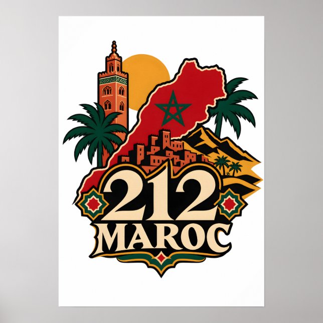 Poster Affiche 212 Maroc  (Frente)