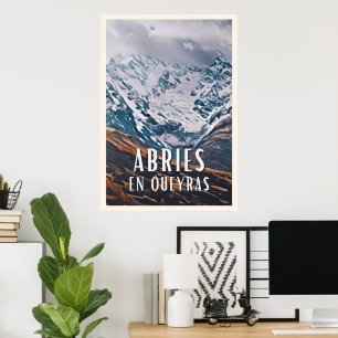 Poster Affiche Abriès en Queyras Station de ski