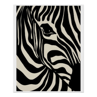 Pôster Affiche abstraite & graphique Fluid Zebra Stripes 