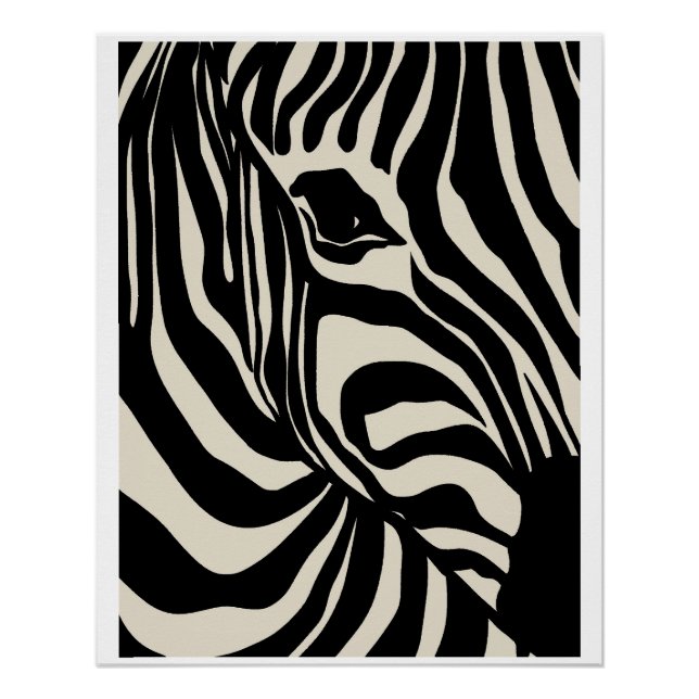 Pôster Affiche abstraite & graphique Fluid Zebra Stripes  (Frente)