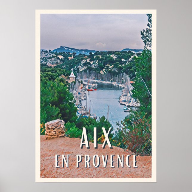 Poster Affiche Aix-en-Provence Photo Vintage (Frente)