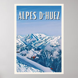 Poster Affiche Alpe d'Huez Station de ski