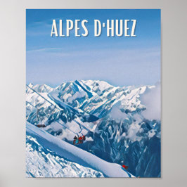 Poster Affiche Alpe d'Huez Station de ski