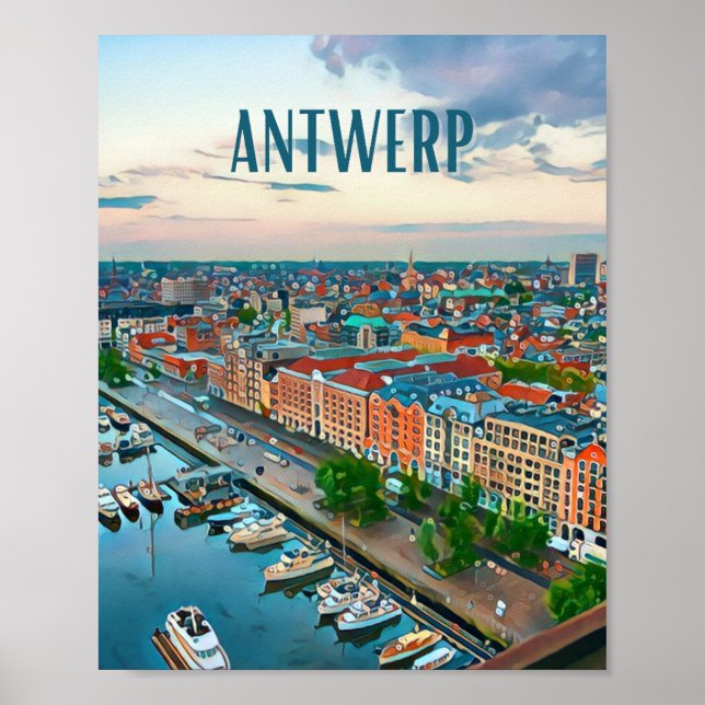 Poster Affiche Anvers Belgique Photo Vintage (Frente)