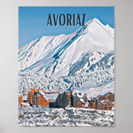 Poster Affiche Avoriaz Station de ski