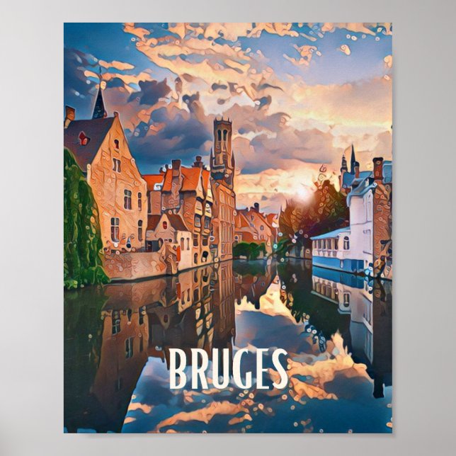 Poster Affiche Bruges Belgique Photo Vintage (Frente)