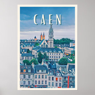 Poster Affiche Caen Photo Vintage