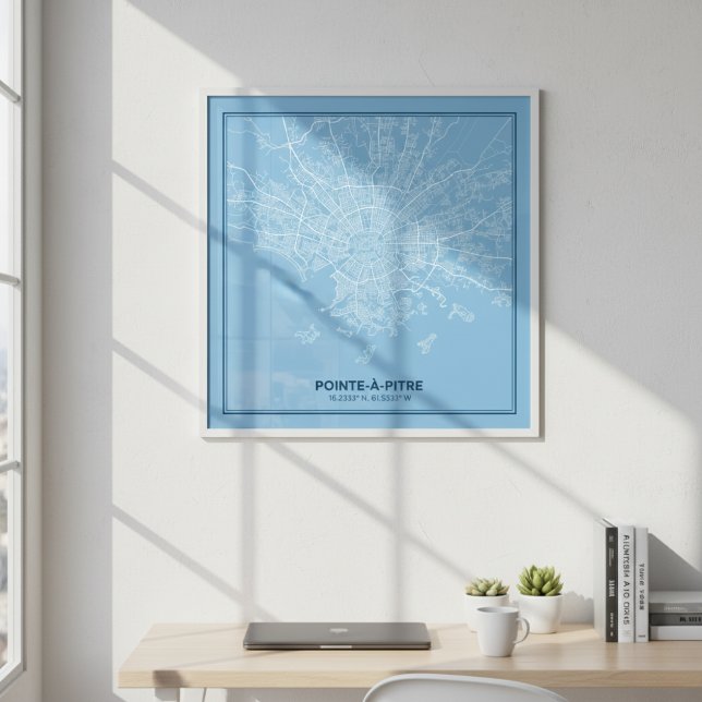 Poster Affiche Carte de Pointe-à-Pitre, Guadeloupe | Plan (Criador carregado)