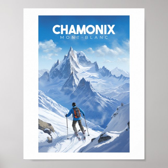 Poster Affiche Chamonix - France - Mont-blanc illustratio (Frente)