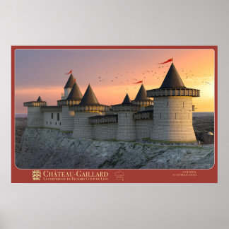 Poster Affiche CHÂTEAU-GAILLARD - Côté Seine, au lever du