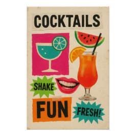 Pôster Affiche Cocktails - Collage