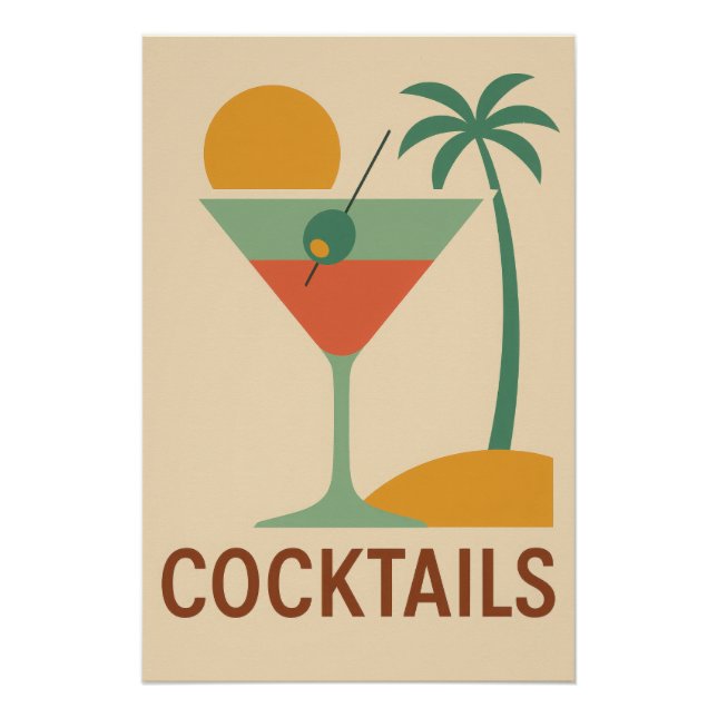 Pôster Affiche Cocktails - Minimal (Frente)