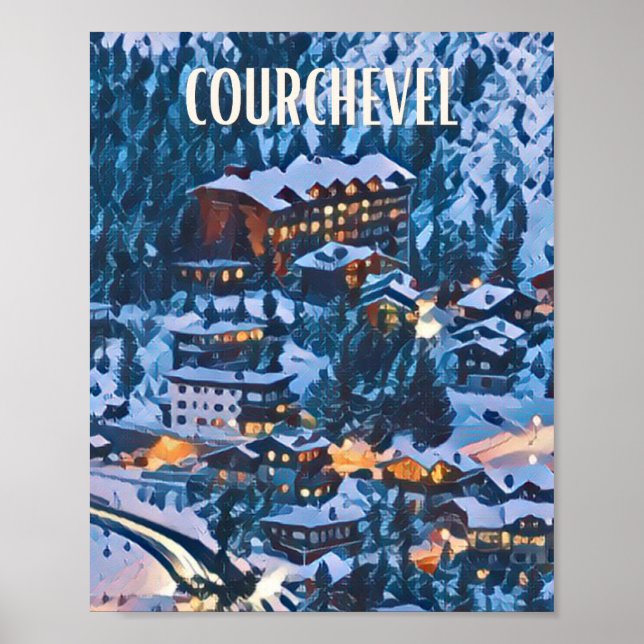Poster Affiche Courchevel Station de ski (Frente)