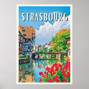 Poster Affiche Estrasburgo Photo Vintage