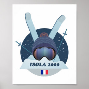 Poster Affiche Isola 2000 de ski