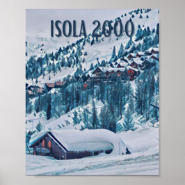 Poster Affiche Isola 2000 Estação de ski