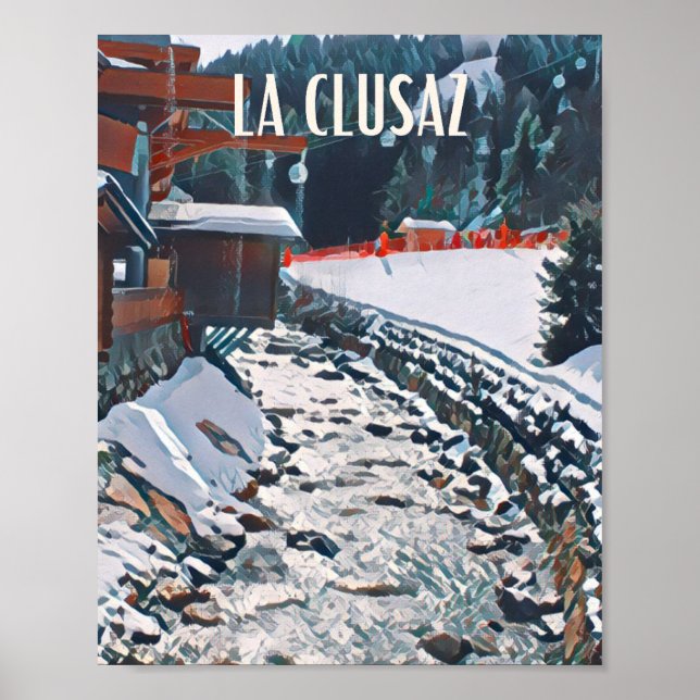 Poster Affiche La Clusaz Station de ski (Frente)