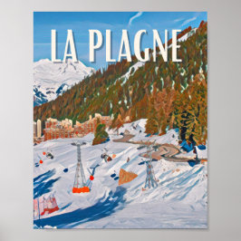 Poster Affiche La Plagne Station de ski