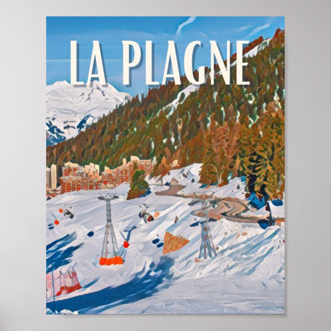 Poster Affiche La Plagne Station de ski (Frente)