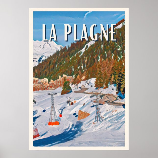 Poster Affiche La Plagne Station de ski (Frente)