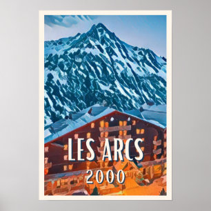 Poster Affiche Les Arcs 2000 Station de ski