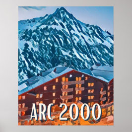 Poster Affiche Les Arcs 2000 Station de ski