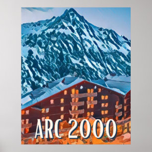 Poster Affiche Les Arcs 2000 Station de ski