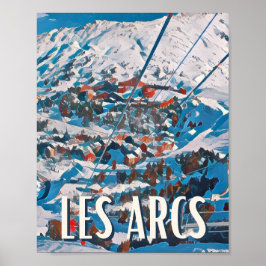 Poster Affiche Les Arcs Station de ski