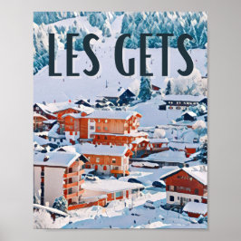 Poster Affiche Les Gets Station de ski