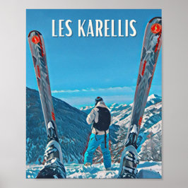 Poster Affiche Les Karellis Station de ski