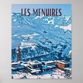 Poster Affiche Les Menuires Station de ski