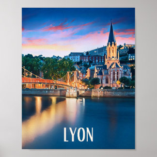 Poster Affiche Lyon Photo Vintage