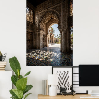 Poster Affiche Maroc, arche traditionnelle et décoration