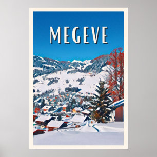 Poster Affiche Megève Station de ski