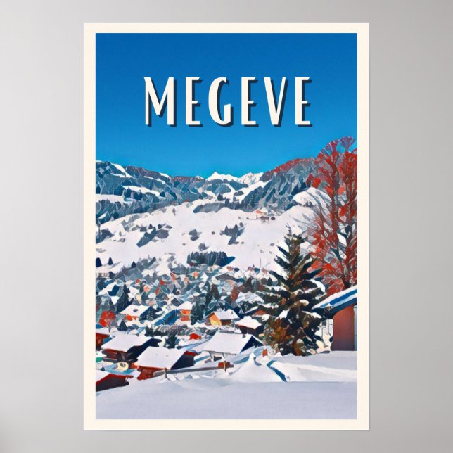 Poster Affiche Megève Station de ski (Frente)