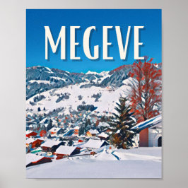 Poster Affiche Megève Station de ski