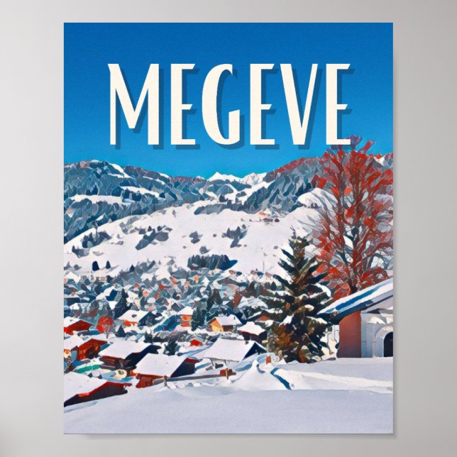 Poster Affiche Megève Station de ski (Frente)
