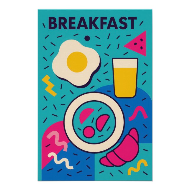 Pôster Affiche Memphis Pop : BREAKFAST (Frente)