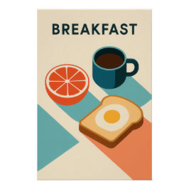 Pôster Affiche minimaliste : BREAKFAST
