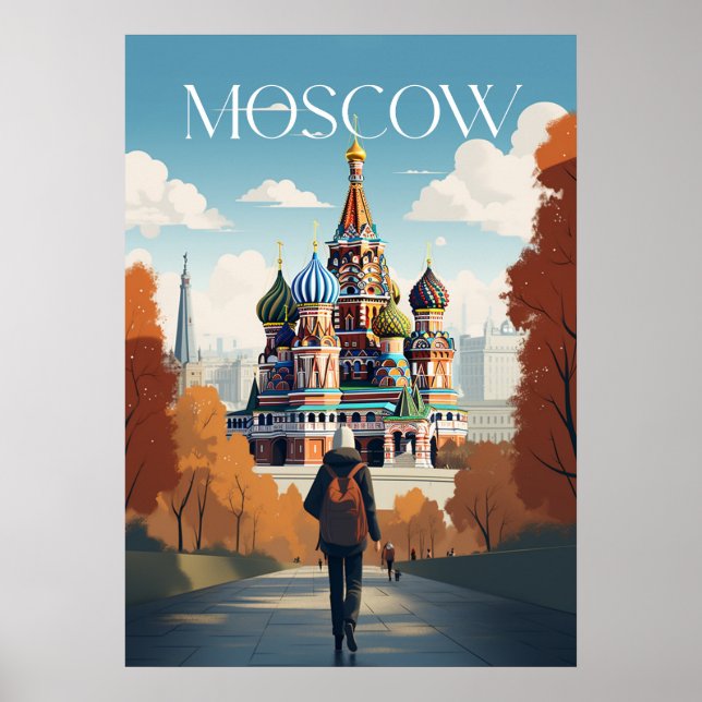 Poster Affiche - Moscow - Russia -Saint Basil's Cathedral (Frente)