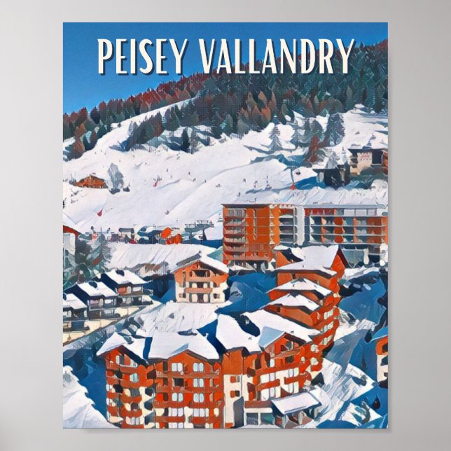Poster Affiche Peisey-Vallandry Station de ski (Frente)