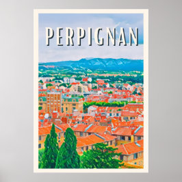 Poster Affiche Perpignan Photo Vintage