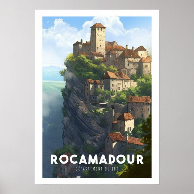 Poster Affiche Rocamadour - França - Departamento do Lote (Frente)