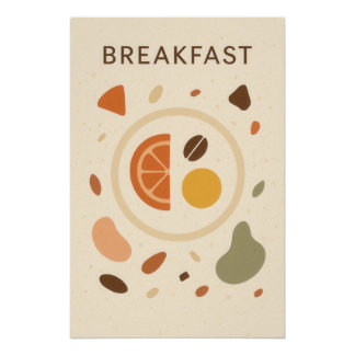 Pôster Affiche Terrazzo Chic : BREAKFAST