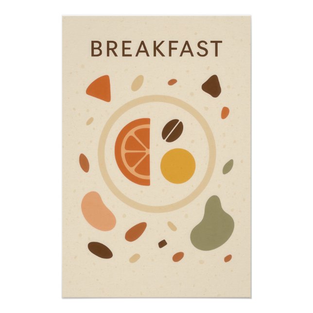 Pôster Affiche Terrazzo Chic : BREAKFAST (Frente)