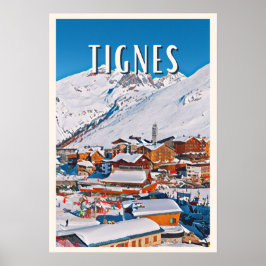 Poster Affiche Tignes Station de ski