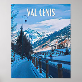 Poster Affiche Val-Cenis Station de ski